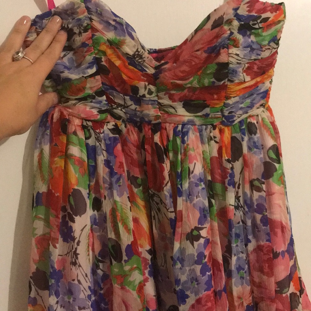 Betsy Johnson Floral Strapless Dress